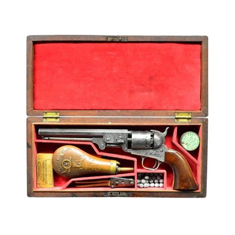 ENGRAVED CASED COLT 1851 NAVY REVOLVER.