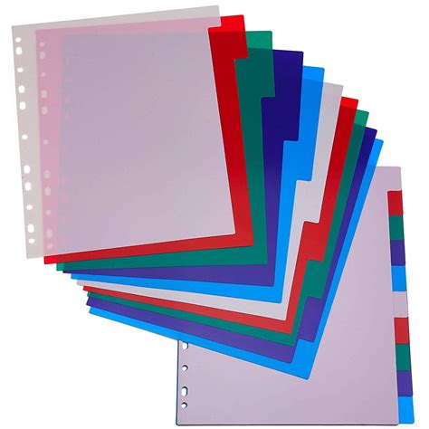 3-Ring Binder Dividers With 10-Color Tabs 2 Pack Durable Ring Binders For School - Walmart.com ...