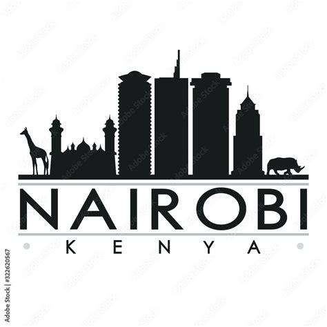 Nairobi Skyline Silhouette. Design City Vector Art Famous Buildings. Stock Vector | Adobe Stock