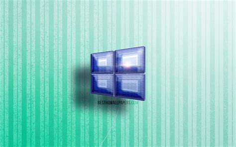 Download wallpapers 4k, Windows 10 3D logo, blue realistic balloons, OS, Windows 10 logo, blue ...