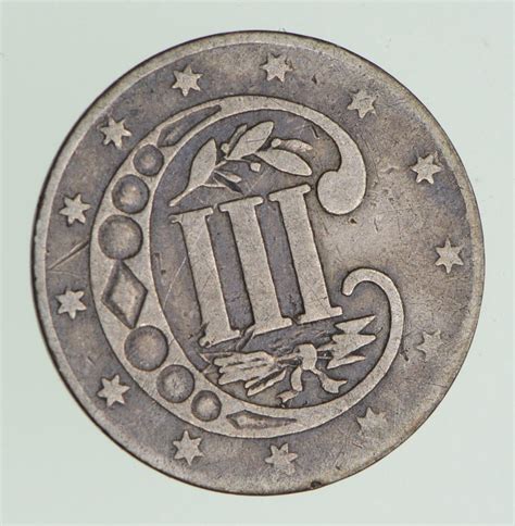 RARE Silver Trime - 1856 Three Cent Silver - 3 Cent Early US Coin ...