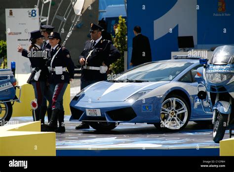 italian police lamborghini sports car on display at national police ...