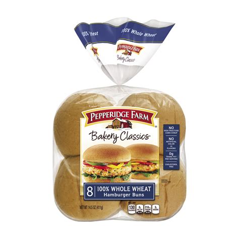 100% Whole Wheat Hamburger Buns - Pepperidge Farm