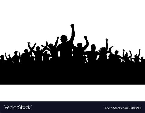 Protesters enraged crowd people silhouette Vector Image