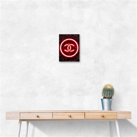 Chanel Logo Neon Style Wall Art