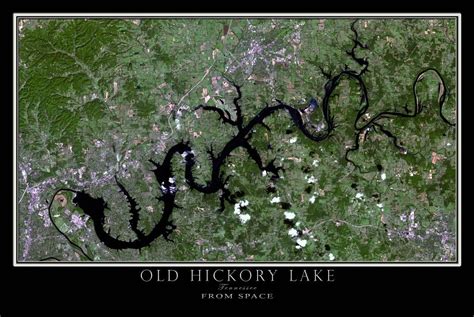 Old Hickory Lake Tennessee Satellite Poster Map Map Poster, Poster ...