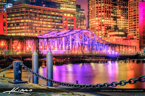 Old Bridge Boston Harborwalk Downtown CIty Lights | HDR Photography by ...