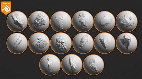 Rock Blender Sculpting Brushes vol.2 - Blender Market