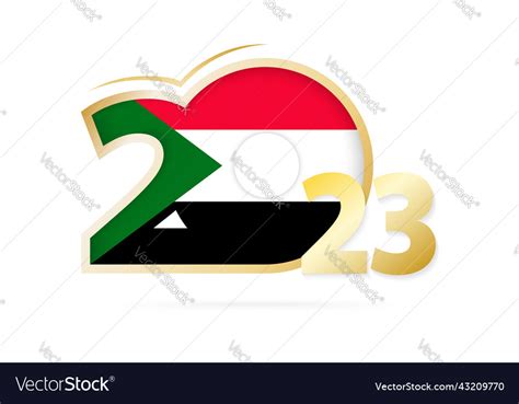 Year 2023 with sudan flag pattern Royalty Free Vector Image