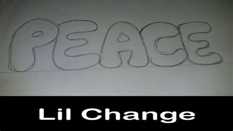 How to draw PEACE in bubble letters || Write PEACE - YouTube