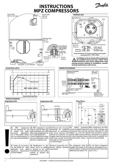 DANFOSS MPZ SERIES INSTRUCTIONS Pdf Download | ManualsLib