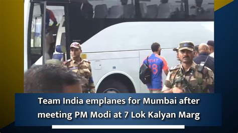 Team India emplanes for Mumbai after meeting PM Modi at 7 Lok Kalyan Marg