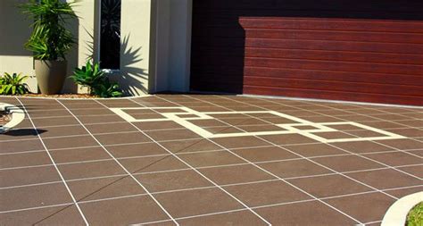 Stenciled Concrete Driveways Brisbane | Concrete, Stencil concrete, Concrete driveways