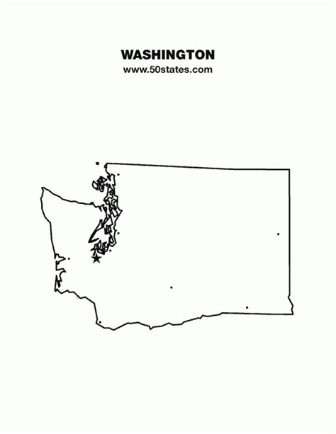 Washington State Map Outline - Printable Map