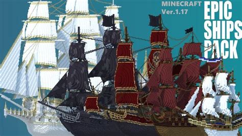 an image of a pirate ship in the ocean with text that reads epic ships pack