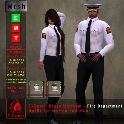 Second Life Marketplace - F-Guard Dress Uniform - Fire Department - white shirt