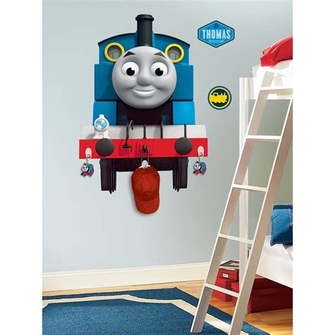 New GIANT THOMAS THE TANK ENGINE Wall Decal w/ Hooks Boys Train ...