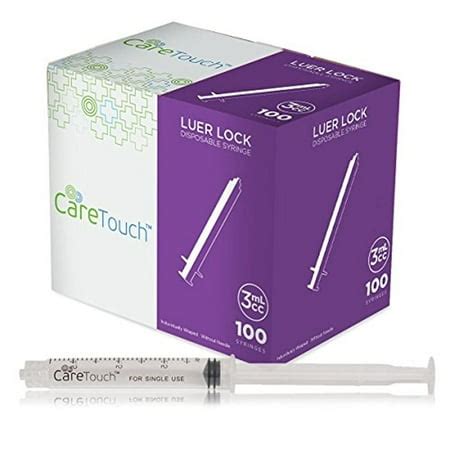3ml Syringe Only with Luer Lock Tip - 100 Syringes by Care Touch (No needle) - Walmart.com