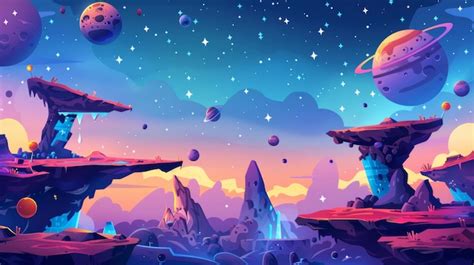 Premium Photo | Modern background with cartoon illustration of cosmos and completed stages with ...