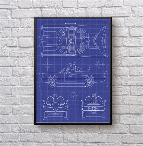 The Old Batmobile Patent Artwork – Poster | Canvas Wall Art Print ...