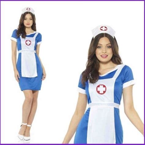 Adult Ladies Royal Blue Nurse Costume | eBay