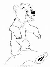 Koda Standing On Elephant Trunk Coloring Page For Kids  Free Brother sketch template