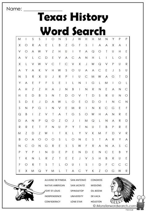 Texas History Word Search