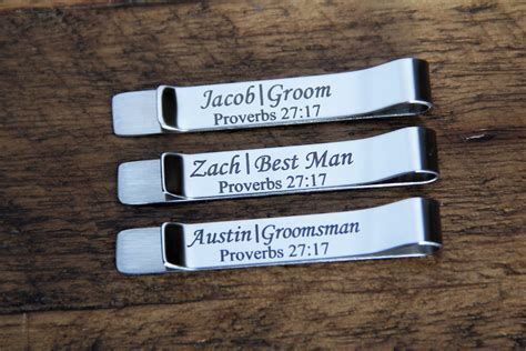 Personalized Tie Clips Wedding Tie Clips Groomsmen Tie | Etsy