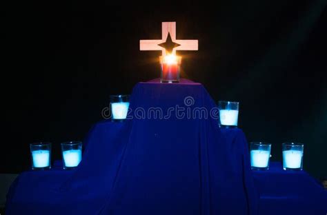 Tenebrae With 6 Of The Candles Snuffed Out Stock Photo - Image of candles, burning: 110232450