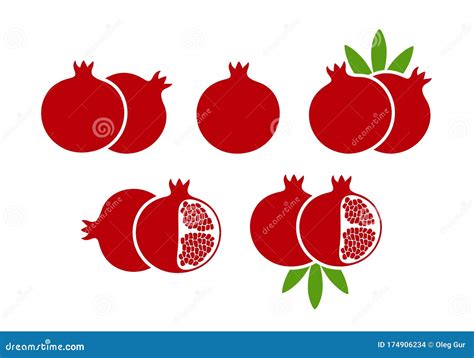 Red Pomegranate Logo. Pomegranate With Grains Logo And Identity. Vector ...