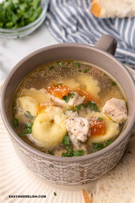 Chicken Tortellini Soup (Tortellini in Brodo) - Easy and Delish