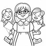 Junie B Jones With Her Friends Coloring Page  Pagescom sketch template