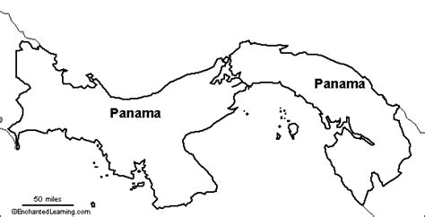 Outline Map Research Activity #1 - Panama - EnchantedLearning.com