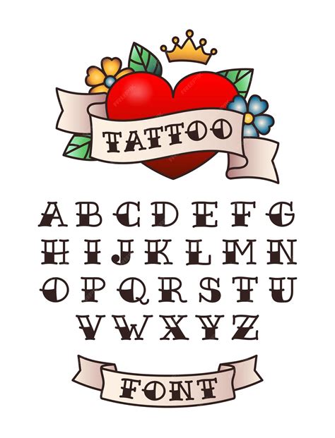 Traditional Tattoo Font Alphabet