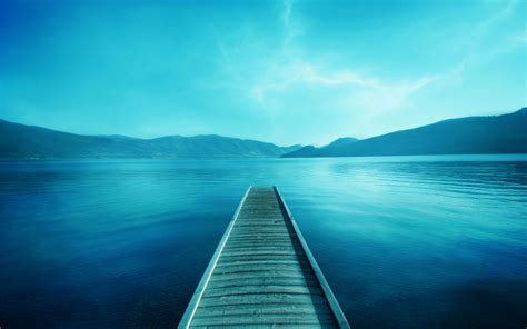 blue, Photography, Lake, Water, Pier, Landscape Wallpapers HD / Desktop and Mobile Backgrounds