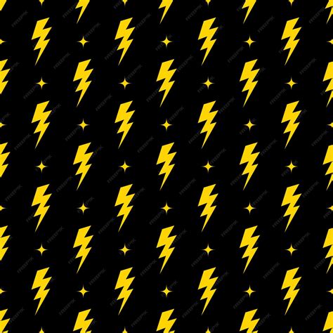 Premium Vector | Yellow lightning bolt vector seamless pattern background