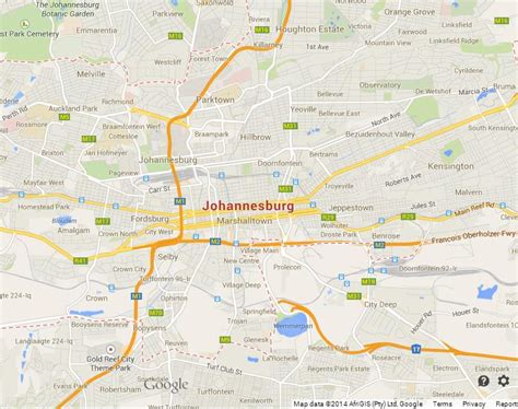 Map of Johannesburg