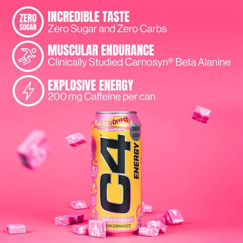 Snapklik.com : Cellucor C4 Energy Drink, Starburst Cherry, Carbonated Sugar Free Pre Workout ...