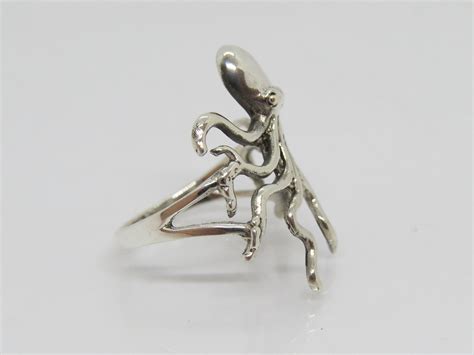 Vintage Sterling Silver Octopus Ring Size 9 | Etsy