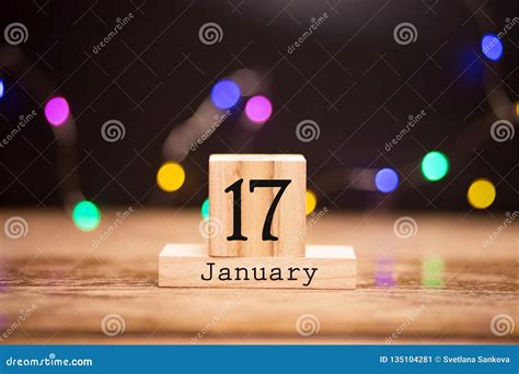 January 17th. Day 17 of Month, Calendar on Wooden Background Stock Image - Image of concept ...