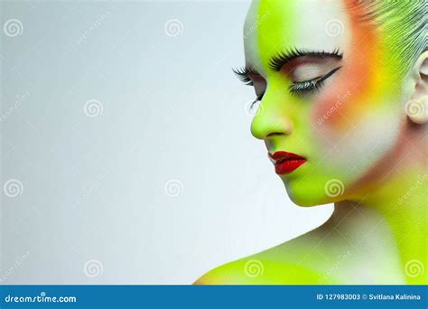 Body art makeup stock image. Image of head, background - 127983003