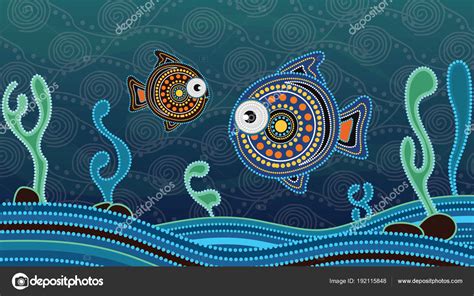 Aboriginal Dot Painting Fish