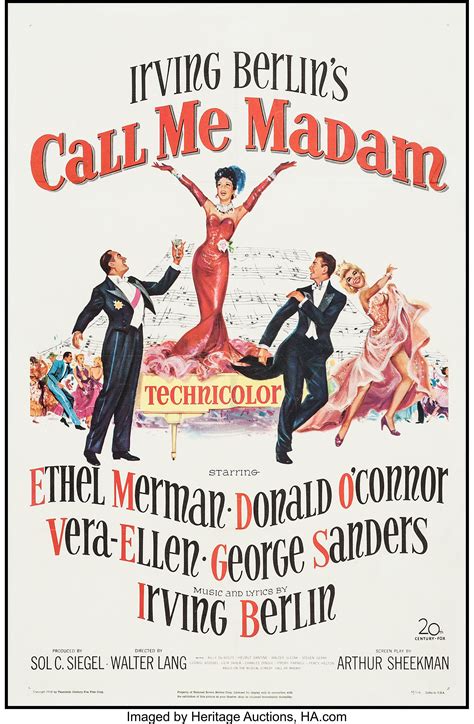 Call Me Madam (20th Century Fox, 1953) | Movie posters, Musical movies, Dance movies