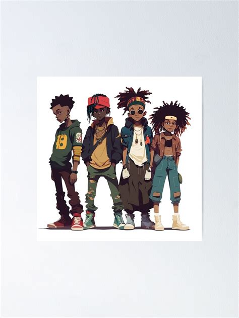 "A group of hip-hop anime characters" Poster for Sale by xiaoxingqwe ...