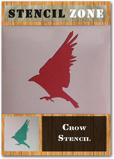A4 Size Stencil - Small Crow Bird Flying Animal Mylar Airbrush Painting Wall Art Stencil Three ...