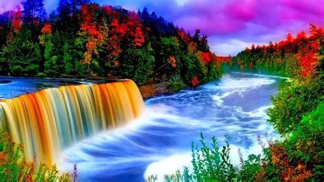 Rainbow Waterfall 3d Wallpaper For Walls, Rainbow Wallpaper, Full Hd ...