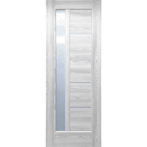 Valusso design doors 30 in. x 80 in. Pensacola Ice Maple Prefinished Frosted PC Glass 5-Lite ...