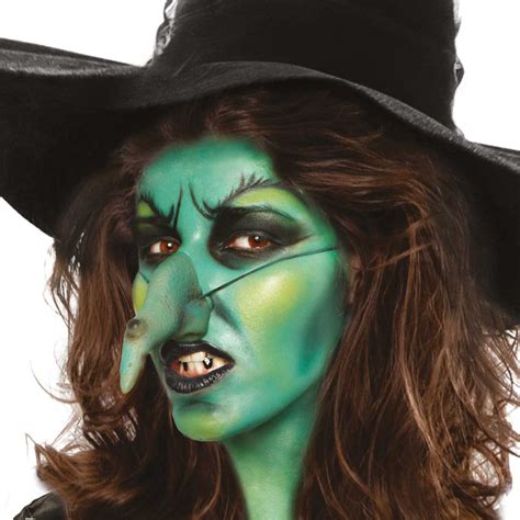 Ladies Wicked Witch Makeup SFX Kit Nose Halloween Magic Black Spell ...