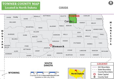 Towner County Map, North Dakota