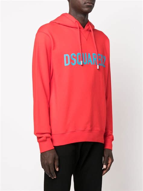 Dsquared2 logo-print long-sleeve Hoodie - Farfetch